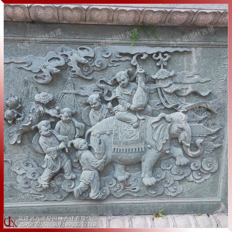 中式石材浮雕壁畫圖片